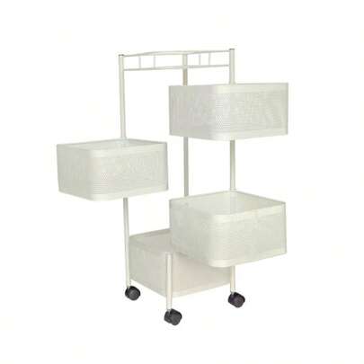 Kitchen Cart With Casters, 4 Shelves, With Top, Rotating, Steel, Basket Trolley, Tool Cart, Kitchen Counter, Interior, Storage, Cart, Succulent Shelf