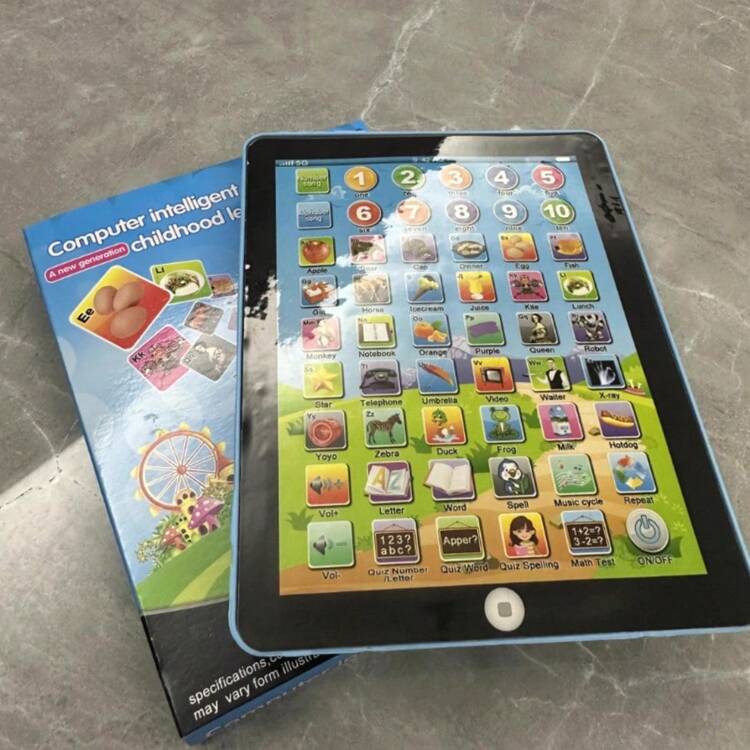 1pc Kids Mini Tablet Learning Machine - English Early Education Touch Reader, Children's Birthday Gift Toy! Teaches Alphabet, Numbers, Words, Music, Math, Early Development Interactive Toy, Random Battery Cover Color - Multicolor - View 10