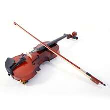 4/4 Acoustic Violin Case Bow Rosin Strings Shoulder Rest Natural - Redwood - View 6
