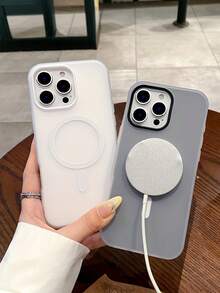 Fashion 2 IN 1 Matte Magnetic Candy Color Case Compatible With IPhone 16 15 14 13 11 12 Pro Max Plus For Magnetic Wireless Charge Cover Waterproof Shockproof Anti-Fall Scratch Resistant - Pink - View 3