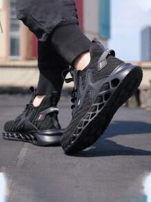 男士钢头工作安全鞋防滑工作靴轻质 EVA 鞋底透气工业建筑工作运动鞋园艺、仓库、日常维修工作训练员安全训练员工作运动鞋户外工作、徒步旅行、徒步鞋、防刺穿和防砸、建筑工作和日常穿着钢头靴