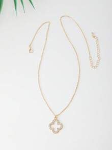 1pc Fashionable, Elegant, Minimalist, Exquisite, Luxury Four-Leaf Clover Necklace, Unique Personalized, Everyday Wear