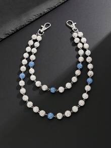 1pc Fashionable Elegant Minimalist Multi-Layer Crystal Chain Waist Chain, Men's Personalized Body Chain, For Pants Decoration, Daily Party Wear, Couples Jewelry, Holiday Gift