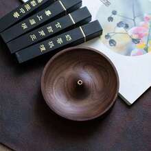 1pc Wooden Incense Holder, Round Incense Burner Tray For Home Use - Multicolor - View 5
