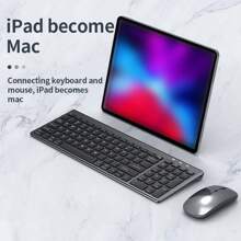 JOMAA 人体工学蓝牙 & 2.4G 双模无线键盘鼠标套装，可充电 99 键多设备无线键盘鼠标套装，适用于 PC/笔记本电脑/平板电脑（灰色/银色/黑色）