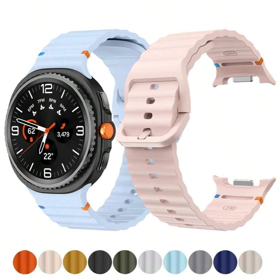 Silicone Band Compatible With Samsung Galaxy Watch 8 40MM 44MM Strap Accessories Smartwatch Rubber Bracelet For Galaxy Watch 8 Classic Strap - Galaxy Watch8/8Classic - View 1