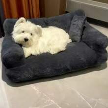 Luxury Plush Pet Sofa Bed – Warm & Cozy Nest For Cats And Small Dogs Up To 29lbs | Stylish Large Pet Lounger For All Seasons - Multicolor - View 9