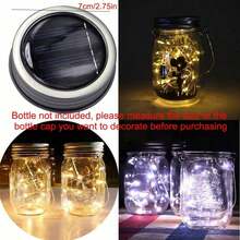 Solar Mason Jar Lid String Lights, 3/6/9/12/30Pack 20 Led 6.6FT String Fairy Star Firefly Jar Lids Lights With Hangers Included (Jars Not Included), For Mason Jar Patio Garden Wedding Lantern - ánh sáng trắng - Xem 3