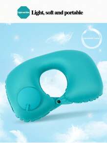 1 pezzo Cuscino da viaggio gonfiabile, cuscino da collo gonfiabile regolabile, cuscino da viaggio gonfiabile portatile a forma di U, per aeroplani, viaggi, supporto lombare, cuscino da viaggio gonfiabile ultraleggero per collo con funzione di gonfiaggio