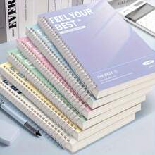 [Motivational Notebook] 1pc A5 Spiral Notebook Journal | 60 Sheets, Daily & Weekly Agenda Planner, Morandi Coil Notepad For Office & School Supplies, Random Color (5.55x8.18 Inches), Time Management & Motivational Design, Planning Notebook, Pastel Notebooks, Quality Paper Material - Multicolor - View 2