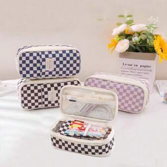 Cute Pencil Case With Three Layers, Large Capacity, Waterproof, Rabbit Decompression Pencil Case For Girls And Elementary School Students