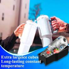 Ice Cube Tray Silicone Ice Mold For 40 Oz Tumbler Hollow Cylinder Design With Lid And Bin Perfect Fit For Cup H2.0 Reusable Ice Tray,11114390 - 黑色 - 查看 9