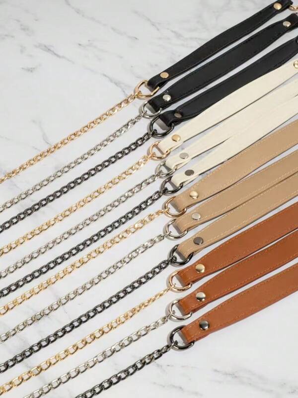 Women's Metal Chain Shoulder Strap, Adjustable Crossbody Bag Accessory