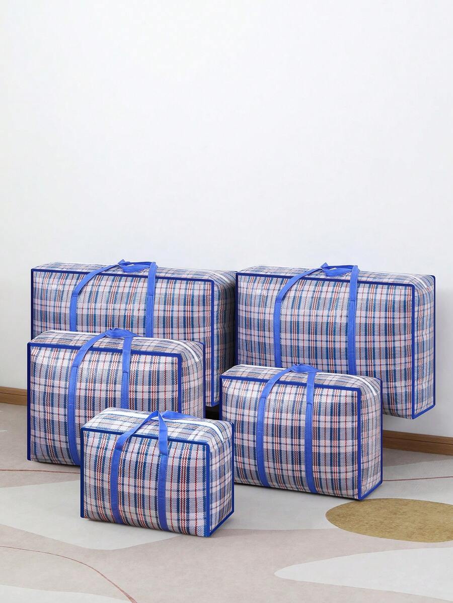 1 قطعة حقيبة منسوجة مربعات زرقاء سميكة، حقيبة فرز وتخزين مقاومة للغبار للملابس، حقيبة تخزين للغرفة الجامعية، حقيبة تخزين مربعات زرقاء للتخييم الخارجي، حقيبة تخزين للنقل، حقيبة فرز للمستودع، مصنوعة من قماش مقاوم للماء والغبار، قوي ومتين، مناسب لتخزين البطانيات والملابس والألعاب وأصناف المستودع المختلفة'