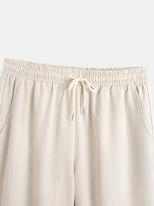 Herren Lässig Einfarbiges Set mit Hemd mit Umlegekragen und Langarm, durchgehend offen, mit Tunnelzug an der Taille und Hose, 2-teiliger Anzug, vielseitig und essentiell für Business-Outfit, Herbstkleidung, gemütliche Outfits