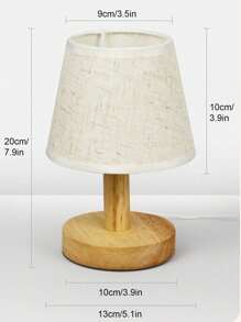 1 件复古亚麻灯罩 USB 供电 LED 木质台灯，适用于家庭客厅卧室书桌床头照明装饰 - 多色 - 查看 14