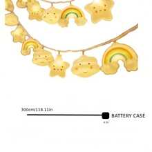 1串10/20颗LED彩虹星空仙女灯串，长度4.92/9.84英尺，适用于婴儿房、派对、家居卧室装饰，电池供电（不含电池），是婴儿派对、家居装饰和礼品的理想之选。 - 彩色 - 查看 6