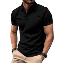 Men's Polo Shirt In Elastic Ice Fabric - 藏蓝色 - 查看 5