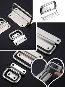 5 Peças Puxadores de Gaveta de Aço Inoxidável, Puxadores Dobráveis para Móveis, Puxadores Portáteis para Portas de Armário, Puxadores de Caixa de Gaveta, Puxadores Firmes para Caixa de Ferramentas