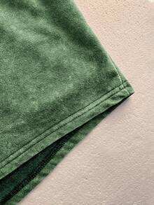 Es Trus Cotton, Bộ đồ mùa hè in họa tiết Hip-Hop "Minh họa chữ cái cổ điển" họa tiết cá nhân hóa đường phố dành cho nữ, Phiên bản Hàn Quốc của trang phục Y2k thời trang cổ điển thoải mái khi đi làm, Phù hợp cho hoạt động giải trí ngoài trời, Bộ đồ hai mảnh áo phông tay ngắn cổ tròn vừa vặn màu xanh lá cây đậm phong cách Punk thông thường - Màu xanh lá cây đậm - Xem 7