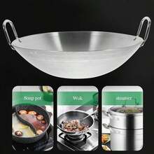 Stainless Steel Frying Pan 28Cm Round Bottom Wok For Frying Cooking &Amp; Grilling - Kitchen Cookware For Chinese Cuisine