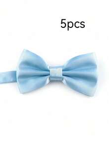 1pc Men's Solid Color Versatile Polyester Bow Tie, Suitable For Daily Wear And Wedding/Party - Baby Blue - View 11
