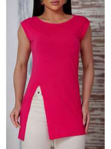 Women's Long Line Machão Tank Top With Opening P To GG Academia Fitness - 玫紅色 - 查看 4