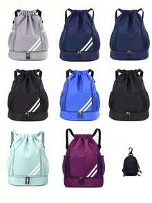 防水户外旅行背包，带鞋隔层的健身旅行背包，篮球包，登山背包 - 彩色 - 查看 6