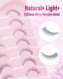 Natural Eyelashes Short Wispy False Lashes C Curl HP-70