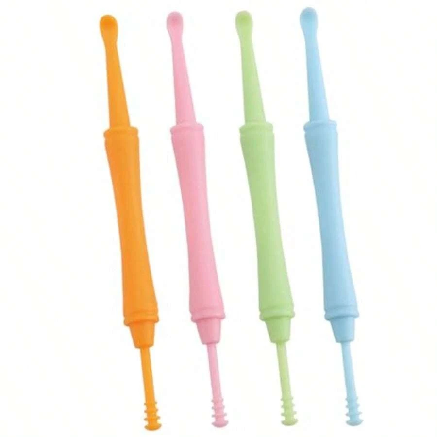 Ear Wax Remover 4 Pcs Double Head Ear Wax Ear Cleaners Tool Reusable Ear Wax Removal Tool Ear Pick Earwax Removal Comfortable Ear Pick Earwax Removal - như hình ảnh - Xem 1