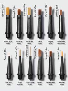 Beautizon Nailartlab Bộ cọ vẽ móng đa năng 13 món, thiết kế tối giản, thích hợp để vẽ móng/tạo hiệu ứng chuyển màu/vẽ đường kẻ, đầu cọ có thể thay thế, dụng cụ làm móng DIY - Bao gồm giá đỡ cọ, thích hợp cho tiệm nail và phụ kiện chăm sóc móng tại nhà. - Nhiều màu - Xem 8
