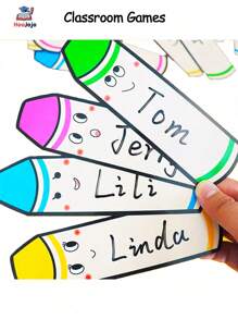 hoojojo 10 Peças de Cartões com Formato de Lápis, Cartões Apagáveis DIY, 4 Cores, Cartões da Sorte, Cartões Surpresa, Cartões com Escrita de Lápis, Jogos de Aprendizagem, Adereços Interativos para Sala de Aula, Adequados para Salas de Aula, Famílias, Papelaria, Materiais Didáticos