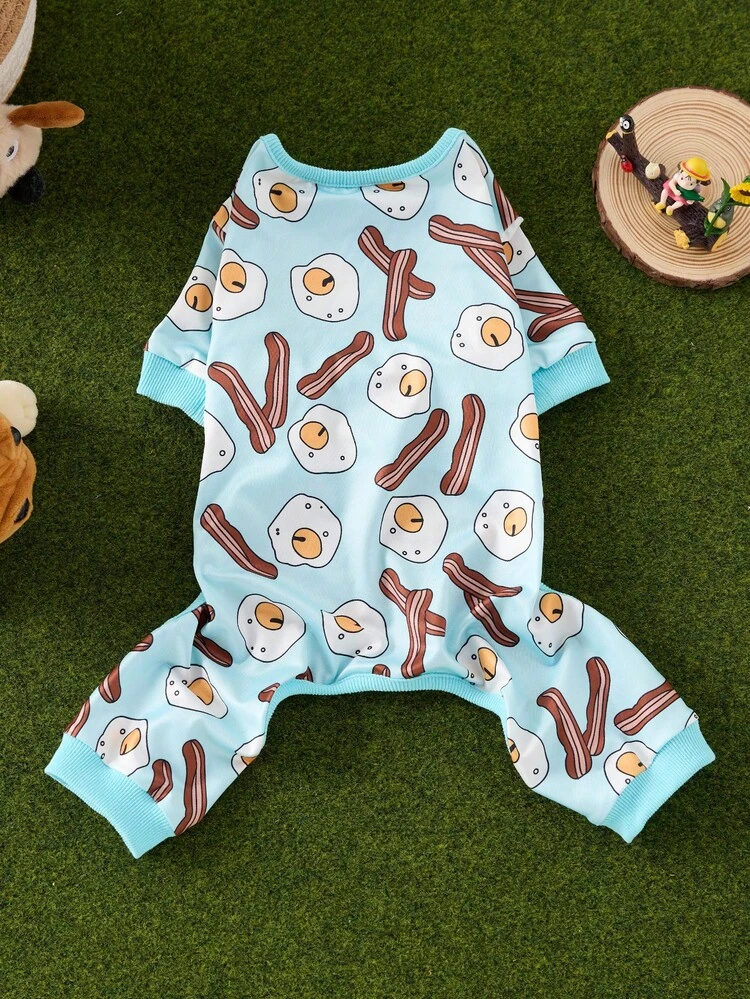 Bộ đồ ngủ mềm mại, thoáng khí, bền bỉ cho thú cưng, phù hợp cho chó và mèo cỡ nhỏ đến trung bình - Thiết kế hoạt hình đáng yêu, thoải mái cho mọi mùa, quanh năm | Bộ đồ liền thân chui đầu cho thú cưng | Trang phục cho thú cưng bền bỉ, Đồ ngủ cho chó - Đỏ và trắng - Xem 4