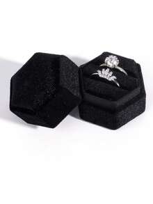 1pc Ring Box, Earring Storage Box, Diamond Ring Box, White Couple Ring Box, Jewelry Box - Multicolor - View 3