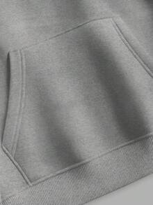 Moletom Masculino Blusa De Frio com Capuz e Bolso Canguru Estampado Queen Sword - Cinza - Visão 4