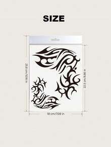 1 件女士纹身贴纸，半背加大图案，创意古代图腾图案