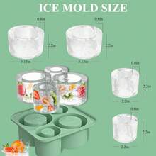 Tumbler Ice Mold Set - Silicone Ice Tray With Lid, Suitable For Frozen Drinks, Juice, Whiskey, Cocktails, And Coffee, Compatible With 20-40 Oz Glass And  Tumblers, Practical Ice Mold,11114389 - Green - View 2