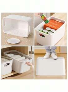 3/2/1件大容量塑料储物盒，桌面整理箱，适用于浴室、厨房、衣服、化妆品，整洁干净