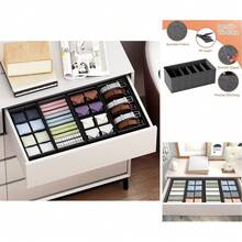 4 Pack Fabric Collapsible Drawer Organizers For Socks, Underwear, Clothes, Ties & Belts, B - Grey