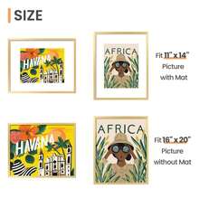 Modern Gold Picture Frame Set Of 5 – Plastic Gallery Wall Frames For 8x10, 11x14, 12x16,16x20&18x24  Photos – Lightweight Decorative Frames With Mats Or Full Display - 金色 - 查看 5