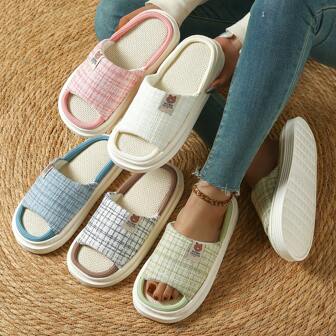 2025 Spring & Autumn Essential! Unisex Linen Thick-Soled Slippers, Durable, Breathable, Absorbent, Soft & Comfortable, Anti-Slip, Suitable For All Seasons, Indoor & Outdoor Wear, Women's Slippers