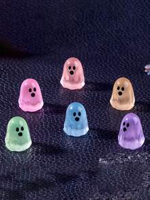 10/5/1pc Creative Glow-In-The-Dark Mini Ghost (Random Color), DIY Halloween Decor, Cute Mini Ghost, Glow-In-The-Dark Decor, Multi-Scene Decoration, Suitable For Desk, Decor, Room Decoration, Halloween Decor, Halloween Accessories