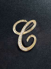 Vintage Versatile Men's English Letter Brooch, Suit Lapel Flower Badge, Unisex Fashionable Large Pin Clothing Accessory, High-End Suit Decoration, Sweater/Jacket Pins, Suitable For Parties, Weddings, Birthdays, Daily Wear, Holiday Gifts