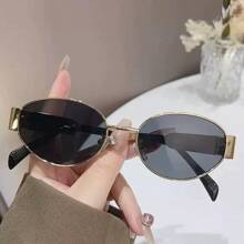 1 pereche/2 perechi ochelari de soare unisex cu ramă ovală din metal vintage boem, potriviți pentru petrecere, subțierea feței, purtare zilnică și accesorii fotografice