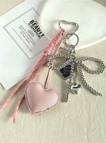 1PC Angora Red Pearl Bow Rope Bag Charm, Keychain Accessories Car Pendant Can Be Used For Bag Pendant Pendant. Gifts Valentine'S Day Stylish For Teen Girls Women College Students Teacher White-Collar Workers Rookies & White-Collar Workers Gift Accessories Decor Present Car Accessories Women Key Chain Charms Back To School Supplies Gifts For Teachers