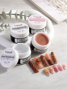 3D 雕刻凝胶不粘手雕刻凝胶套装，透明白粉色裸色固体指甲修整凝胶，含法式蛋糕霜指甲雕刻模具双头硅胶美甲雕刻笔美甲刷雕刻 DIY 美甲沙龙美甲用品套装 - 彩色 - 查看 2