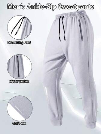 Men's Casual Sports Pants, Breathable Drawstring Joggers For Fitness, Outdoor, Running, Versatile For Spring, Summer, Autumn And Winter, Fall