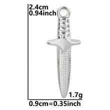 2 buc pandantiv sabie aripă din oțel inoxidabil 304, accesoriu stil punk potrivit pentru colier, cercei, breloc, artizanat DIY, bijuterii unisex la modă, purtare zilnică, nu se decolorează, impermeabil