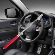 Steering Wheel Lock, Universal Steering Wheel Lock, Used For Car Anti-Theft, With 3 Keys, Tool, Road Lock, Red - Red - View 3