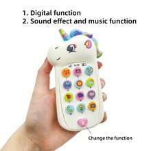 Teléfono musical interactivo para bebés: música, clima, animales y talla grande de 10 efectos de sonido, 2 modos intercambiables, opciones de color rosa y azul